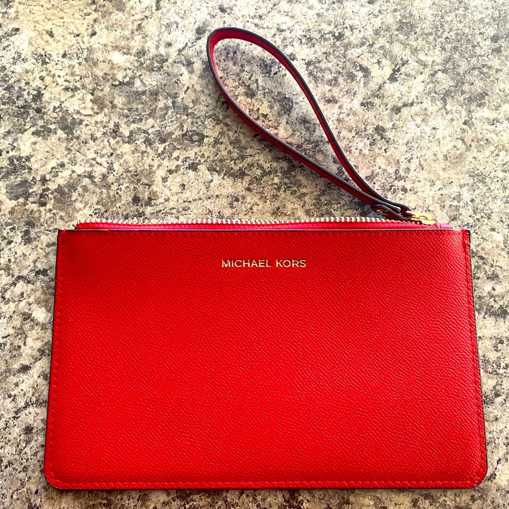 Red Michael Kors wristlet
